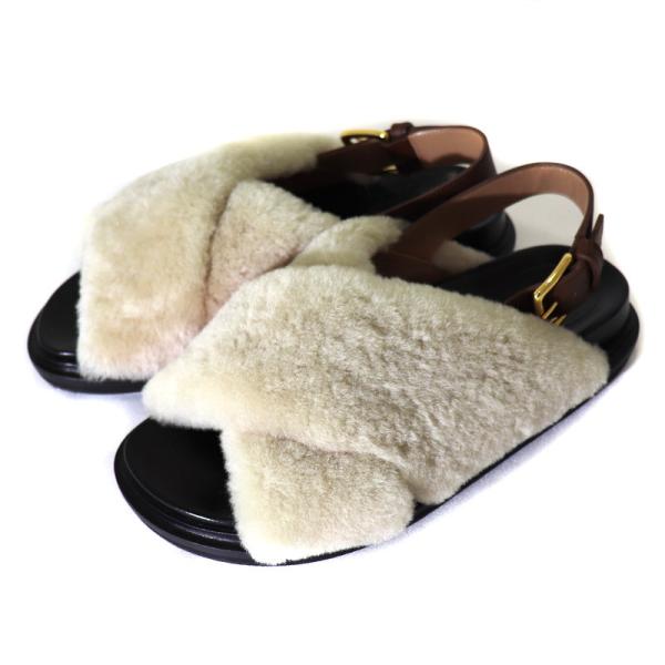 MARNI / FUSSBETT SHOE マルニ ムートン ファー クロス サンダル 35 36 37 MARNI / FUSSBETT SHOE マルニ ムートン ファー クロス サンダル 35 36 37