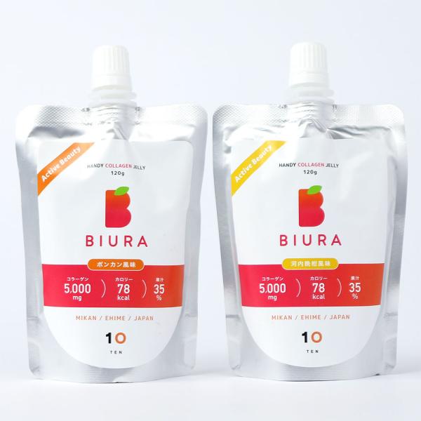 10FACTORY コラーゲンゼリー BIURA ビウラ 120g入 1個 愛媛産みかんゼリー 飲むゼリー テンファクトリー 国産