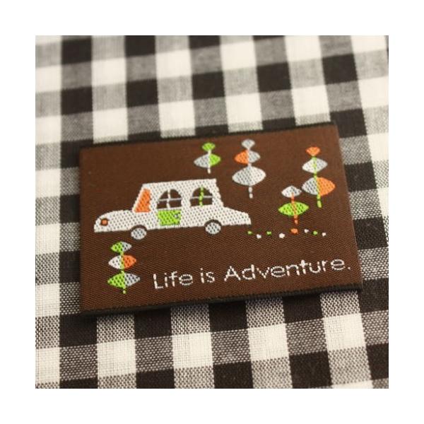 ハンドメイドに刺繍タグ5枚セット‐BOUSくるま（茶）