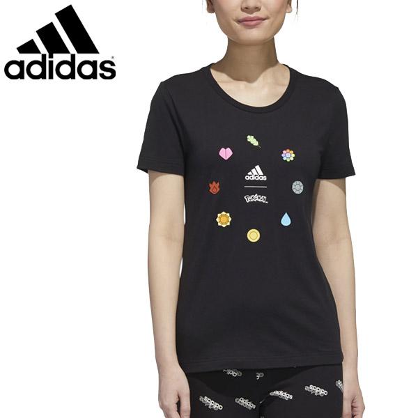半袖 Tシャツ レディース Adidas アディダス Pokemon Tee プリントt スポーツウェア ポケモン キャラクター 女性 クルーネック 黒 Gn3004 Gn3004 World Wide Market 通販 Yahoo ショッピング