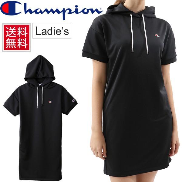 ワンピース 半袖 レディース Champion チャンピオン フーディ ロングパーカー ドレス 女性 スポーツ カジュアル ウェア Cw P106 取寄 Cw P106 World Wide Market 通販 Yahoo ショッピング