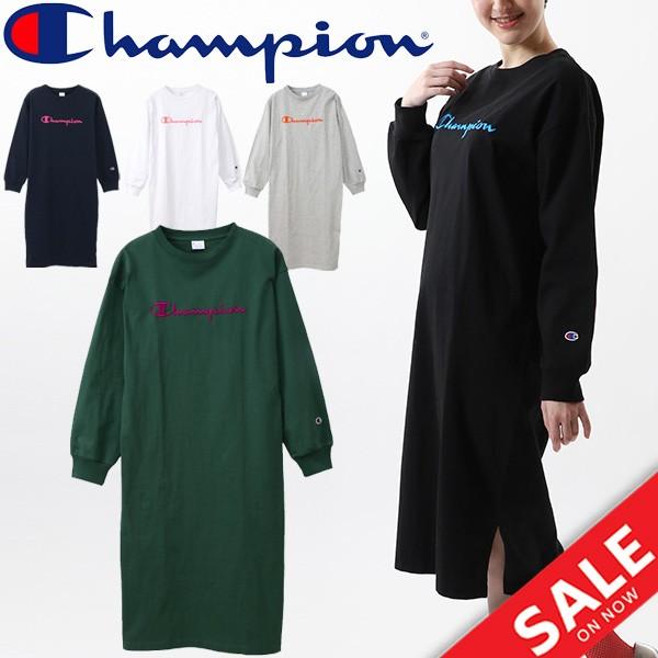 スウェット ワンピース レディース Champion チャンピオン ドレス チュニック ロゴ 女性用 スエット トレーナー クルーネック カジュアル Cw Q404 Cw Q404 World Wide Market 通販 Yahoo ショッピング