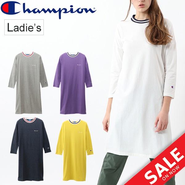 ワンピース 8分袖 レディース Champion チャンピオン 4 5スリーブ スリットワンピース チュニック ドレス クルーネック Cw Qs404 Cw Qs404 World Wide Market 通販 Yahoo ショッピング