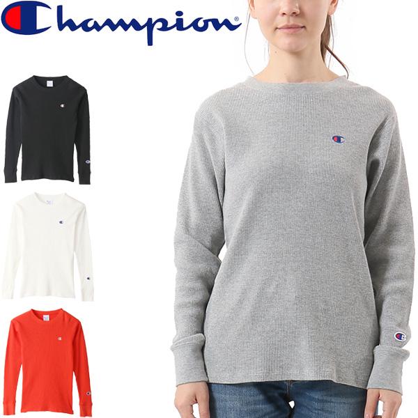 長袖 ワッフル Tシャツ レディース Champion チャンピオン クルーネック 刺繍ロゴ 無地 シンプル 女性 トップス スポーティ カジュアル 長袖シャツ Cw S413 Cw S413 World Wide Market 通販 Yahoo ショッピング