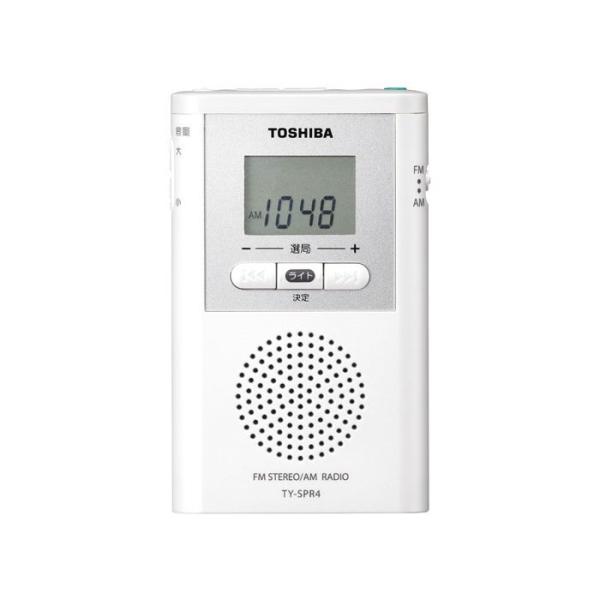東芝　TOSHIBA　ポータブルラジオ ワイドFM対応 ホワイト　TY-SPR4