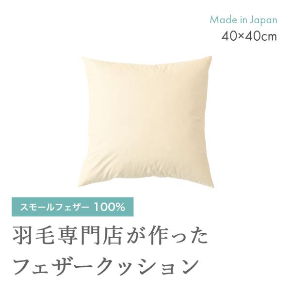 フェザー クッション ヌード 中身 40×40cm 四角 スクエア 羽根