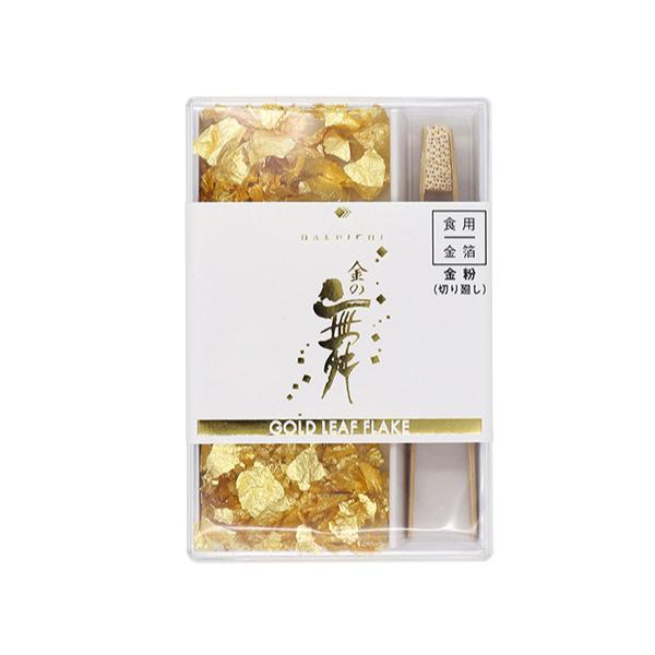 約20mmの金箔です。料理や飲み物の仕上げに彩ることで華やかに演出できます。木製ピンセット付。