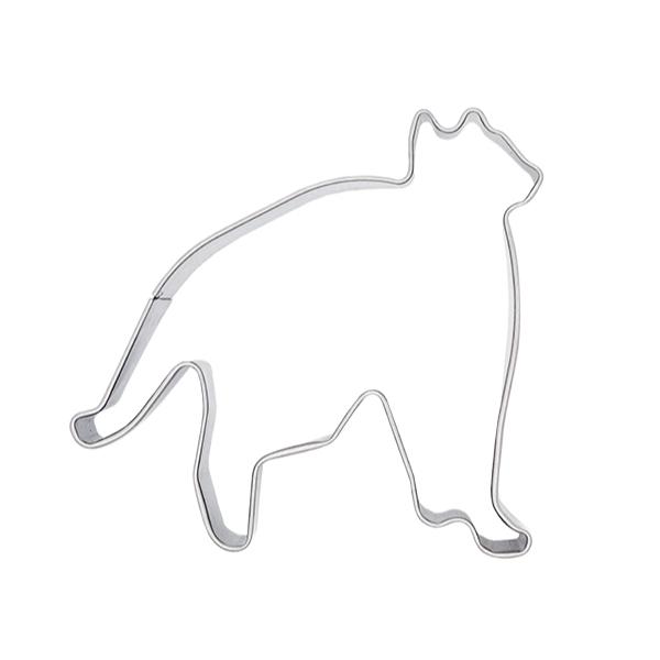 商品寸法：約70×63×H21mmクッキー生地を猫の形に抜けるステンレス製の抜き型です。