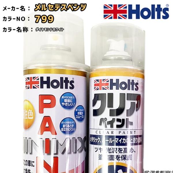 holts ペイントスプレー メルセデスベンツ 799 ダイヤモンドホワイト ホルツ MINIMIX クリアスプレーセット