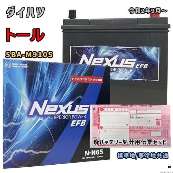 バッテリー NEXUS N-N65 廃バッテリー回収サービス付 ダイハツ トール