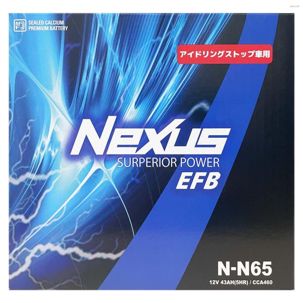 バッテリー NEXUS N-N65 N-65 タイプ互換品 バッテリー 正規品 メーカー保証 アイドリングストップ 充電済 　