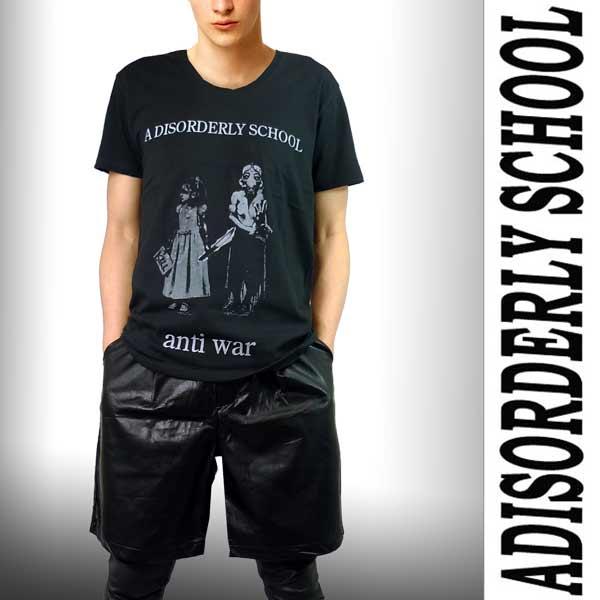 A Disorderly School ANTI-WAR デザインTシャツ,ロックファッション