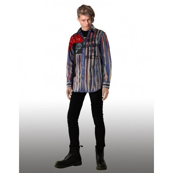 Low Life ローライフ アナーキーシャツ ブルー ハンドメイド シャツ トップス Punk セックスピストルズ パンク ロック ファッション パンクファッション Anarchy Blue ストリート ロックファッションwad 通販 Yahoo ショッピング