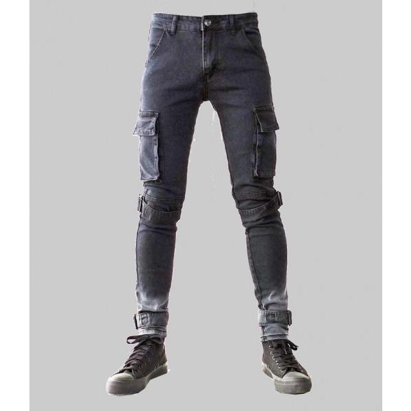 カーゴパンツ ベルトアクセント ウォッシュ ブラック ストレッチ スキニー すそｚｉｐ Belt Cargo ストリート ロックファッションwad 通販 Yahoo ショッピング