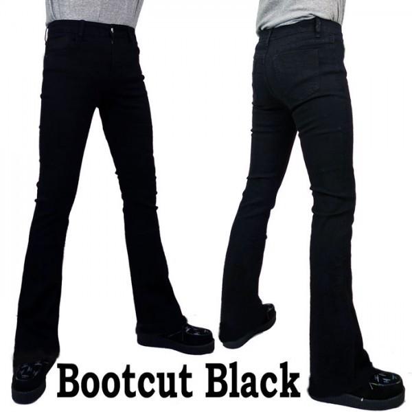 ブーツカット ベルボトム ジーンズ ブラック ジーンズ パンク