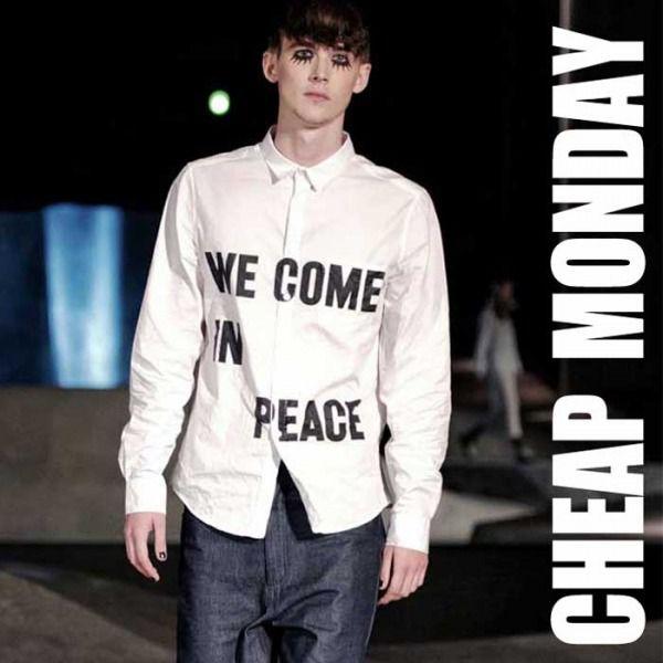 Cheap Monday チープマンデイ よりプリント シャツ 13 １４コレクション ロックファッション ユーロ ストリート パンク シャツ メンズ シャツ 長袖 パン Cheap Shirt ストリート ロックファッションwad 通販 Yahoo ショッピング