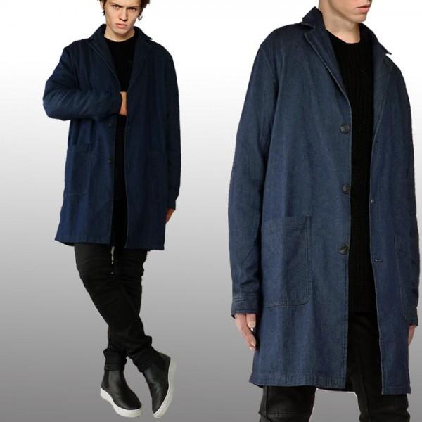 デニムチェスターコート ステンカラーコート ロング ジャケット コート ジャケットメンズ メンズコート ロックファッション デニムコート Chester Denim ストリート ロックファッションwad 通販 Yahoo ショッピング