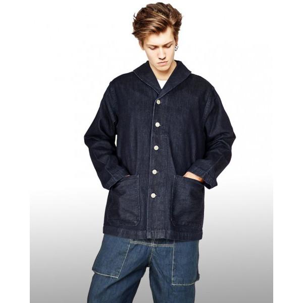 インディゴ デニムジャケット メンズ カバーオール ヘチマ襟 ショールカラー ミリタリー 秋コーデ Deck Overalls ストリート ロックファッションwad 通販 Yahoo ショッピング