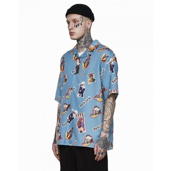 Dezzn ディズーン 開襟シャツ アロハシャツ 半袖 メンズ ロカビリー レトロシャツ メンズ カットシャツ ストリートファッション ロック パンク ファッション Buyee 日本代购平台 产品购物网站大全 Buyee一站式代购 Bot Online