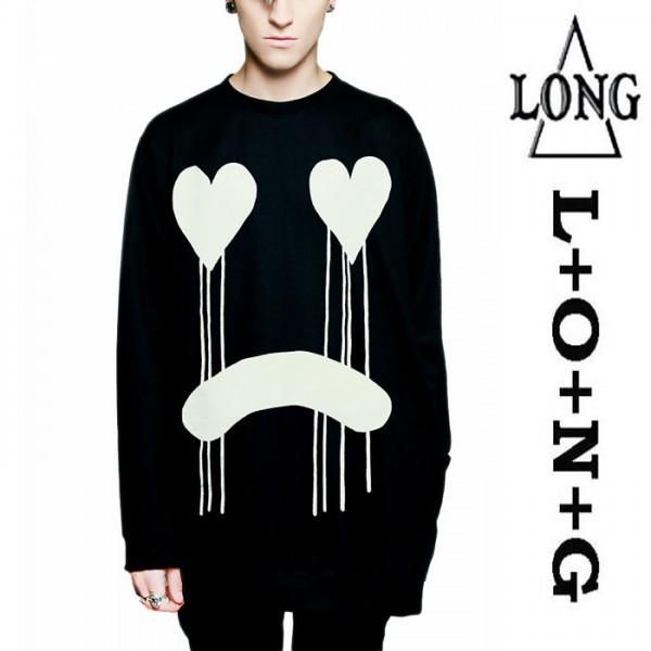 LONG CLOTHING ロングクロージング drippy 長袖Tシャツ ブラック ロンT 