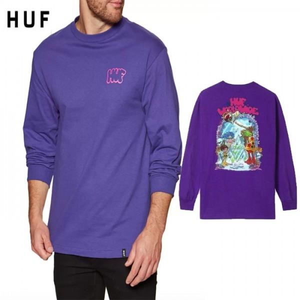 Huf ハフ ロングtシャツ 長袖 スケーター オールドスクール ロック パンク ファッション ブラック パープル Huf World ストリート ロックファッションwad 通販 Yahoo ショッピング