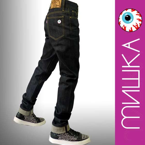 大人も着やすいシンプルファッション Mishkaミシカ ジーンズ デニム パンクロック ヴィンテージ Mishkaミシカ 日本製生地を使用 本格リジッドジーンズ ストレートジーンズ デニム ロック ロック ファッション スケーターファッション パンク ボトムス パンツ