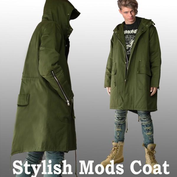 モッズコート スタイリッシュコート メンズ 秋冬 コットン100％/裏地
