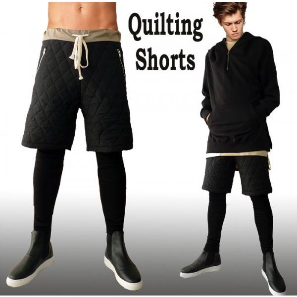 レギンス付き ハーフ パンツ キルティング ハーフパンツ メンズ ブラック モード ハイストリート ストリート スタイル Quilting Shorts ストリート ロックファッションwad 通販 Yahoo ショッピング