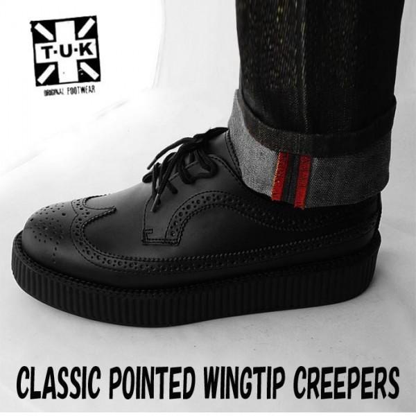 T U K ユーロ ストリート系には必須の厚底ゴム製ソールのウイングチップ クリーパー コンビ靴 革靴 シューズ ロック ロックファッション Tuk Wingtip ストリート ロックファッションwad 通販 Yahoo ショッピング