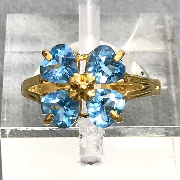 TAKANO 天然ブルートパーズ K18 指輪 ブルートパーズ ダイヤ k18