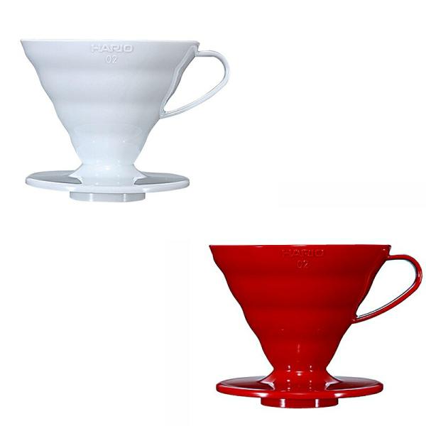 HARIO ハリオ V60透過ドリッパー02 1〜4杯用 コーヒードリッパー VDR-02-W VDR-02-R