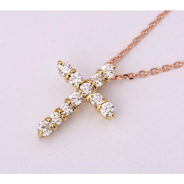K18WG ダイヤ入 ペンダント ネックレス 0.31ct