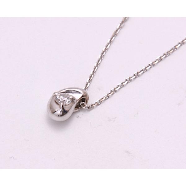 質屋出品》4℃☆k18WG天然ダイアモンドペンダントネックレス☆C
