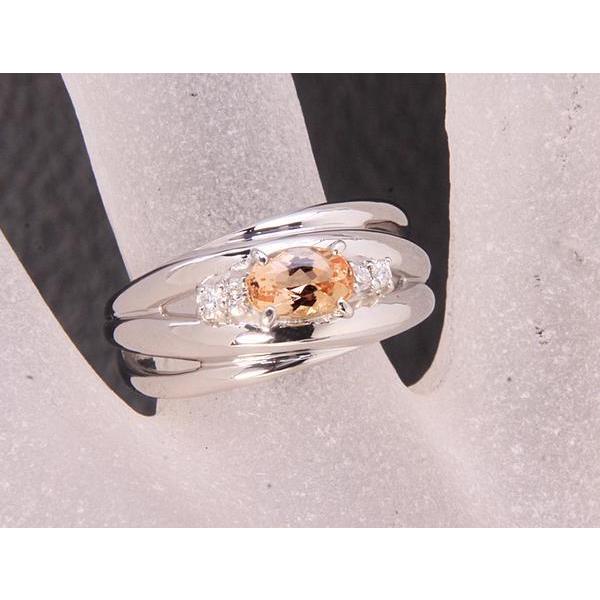 質屋出品》Pt900☆インペリアルトパーズ0.75ctリング☆k-3994
