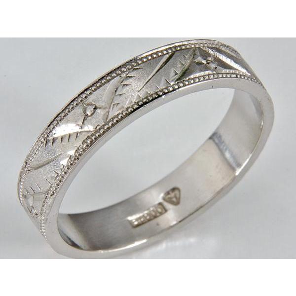 ✨超美品✨プラチナpt850彫刻リング　刻印ありサイズ7号程　超レア プラチナ850刻印あり。 平打ちリング 11号模様入り