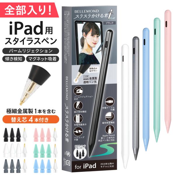 タッチペン iPad ペンシル スタイラスペン スラスラかける君 Type-C充電 第10世代 9 8 7 6 世代 iPad Air5 mini6 Air4 mini5 10.2 iPad Pro 12.9 11インチ 磁気吸着 途切れ/...