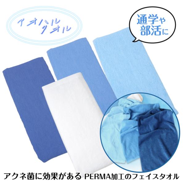 アオハルタオル (選べる4カラー) 約34×80cm】ニキビ予防に