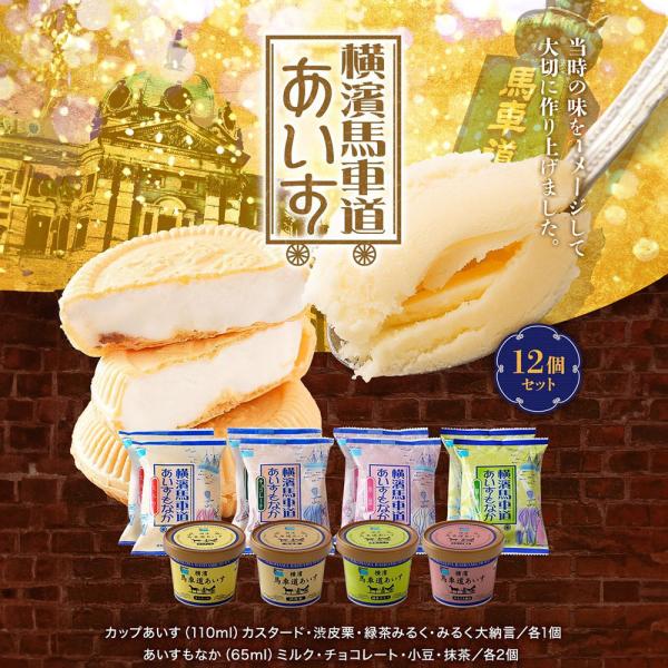 横濱馬車道あいす＆もなか計12個セット TBW2Y スイーツ アイスクリーム