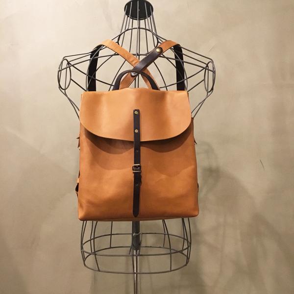 alto.】フラップリュック（M）AMSB-1705（キャメル） レザー 本革 A4