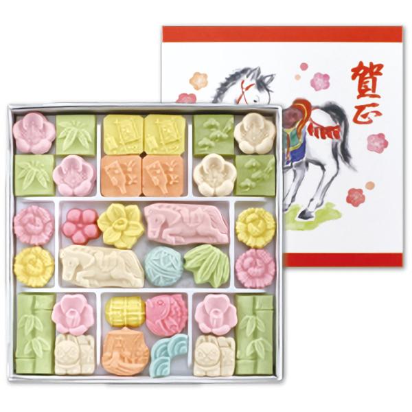 【あすつく_地域指定】お歳暮ギフト2022御歳暮 迎春 御年賀2023お年賀ギフト東京の和菓子の老舗、麻布青野総本舗。お年賀、御年賀、新年のご挨拶の手土産、お土産にも最適です。 かわいい正月限定の干菓子が31個入っています。賞味期限：11ヶ...