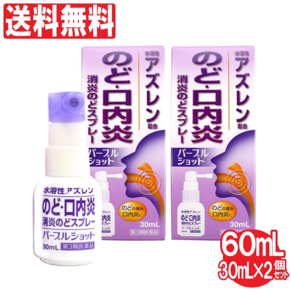 喉スプレー アズレン のどの痛み はれ 口内炎 パープルショット 30ml 2個セット 第3類医薬品 2 わごんせる金橋 通販 Yahoo ショッピング