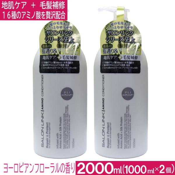 髪の毛先までしっとりサラサラサロンリンク アミノ コンディショナー シリーズ史上最高の指通り＆贅沢アミノ酸処方・地肌ケア＋毛髪補修・髪の奥深くにじっくり浸透・保湿・心から癒されるヨーロピアンフローラルの香り●地肌に余分な負担をかけずに、毛先...