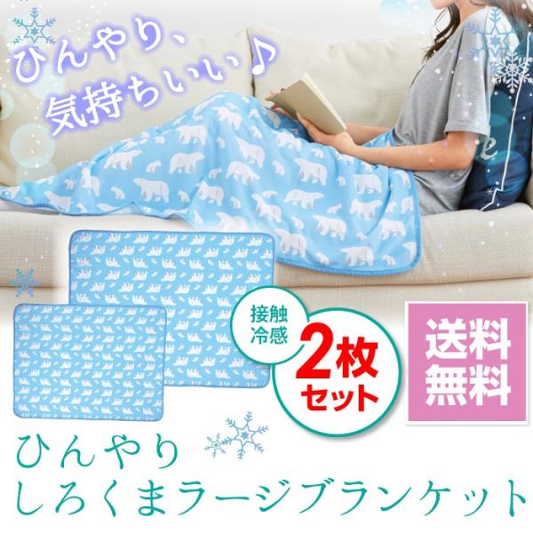 タオルケット 冷感 ひんやりしろくまラージブランケット 2枚セット