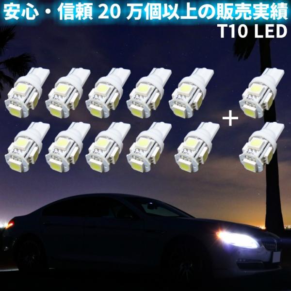 送料無料 激安 業販合計12個セット 高品質3倍光SMD 15連級 T10/T16ウエッジ LED ポジション ナンバーランプ　10個+事前補償2個 爆買