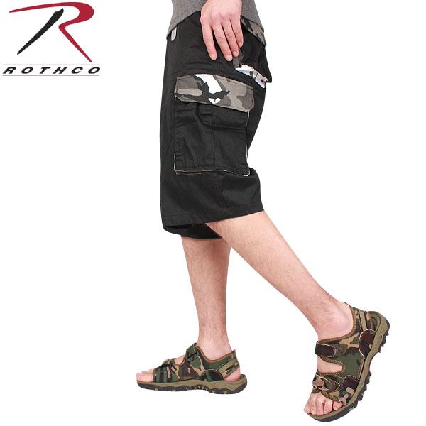 ROTHCO ���X�R ACCENT FATIGUE SHORTS �u���b�N �~���^���[ �����Y �V���[�g�p���c �V���[�c �n�[�t�p���c �J�[�S�p���c �A�E�g�h�A �L�����v �u�����h�yT�z