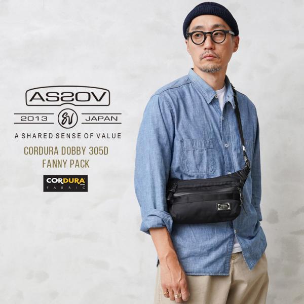 美品✨アッソブ CORDURA DOBBY 305D WAIST BAG AS2OV アッソブ CORDURA DOBBY 305D FANNY PACK ファニーパック