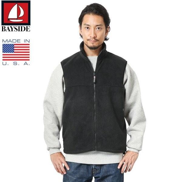 Bayside ベイサイド Made In Usa フルジップ フリースベスト Black Bayside ベイサイド Made In Usa フルジップ フリースベスト Black