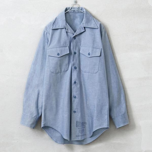 ✨実物✨アメリカ軍★US NAVY★ユーティリティシャツ★シャンブレーシャツ★L MILITARY 実物 新品 デッドストック 米軍 U.S.NAVY シャンブレー