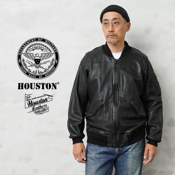 【希少Lサイズ】HOUSTON　肉厚レザーミリタリーダウン HOUSTON（ヒューストン） 8245 L-2 SHEEP LEATHER JACKET シープスキン