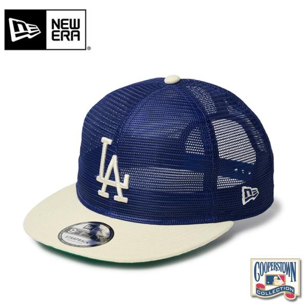 New Era LAロゴ 半帽 グレー バイク 原付 青ナンバー 9FIFTY NEW ERA ニューエラ 14388562 トラッカー MLB All Mesh LAD
